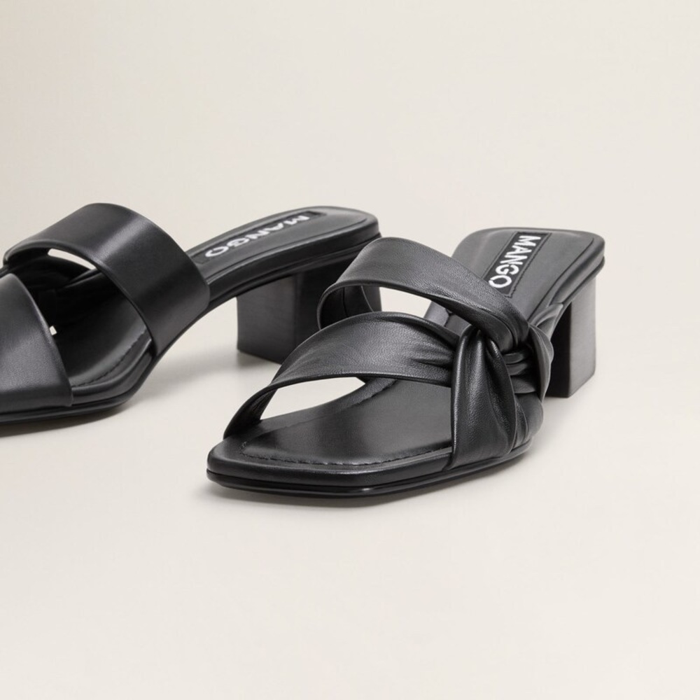 Mango Bow Leather Mules